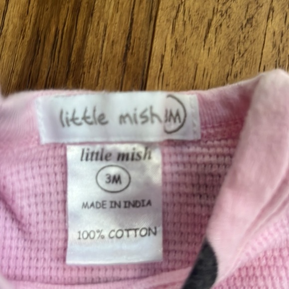 Little Mish Girl’s Pink Heart Top Size 3M - Picture 3 of 4